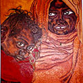 Femme africaine avec enfant - 40x30cm