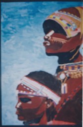 ethnie d'afrique - 50x33cm
