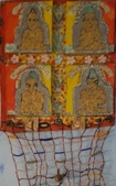 4 bouddhas - 21x18,5cm